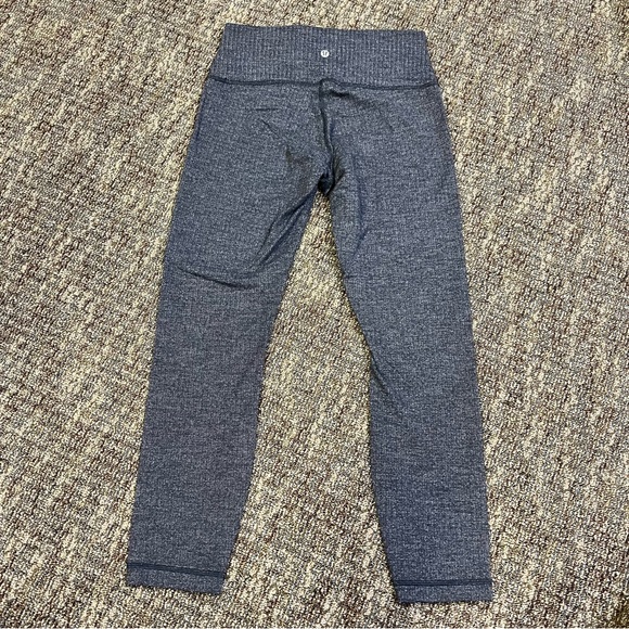 Lululemon Wunder Under Crop II Diamond Jacquard Space Dye Black Slate Size 8 - Picture 2 of 5
